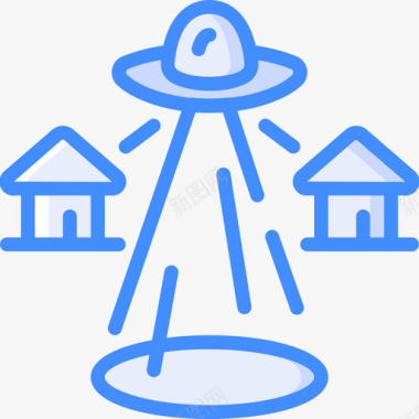 绑架外星人ufo5蓝色图标图标