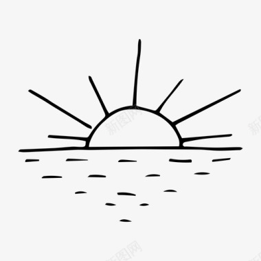 太阳涂鸦自然图标图标
