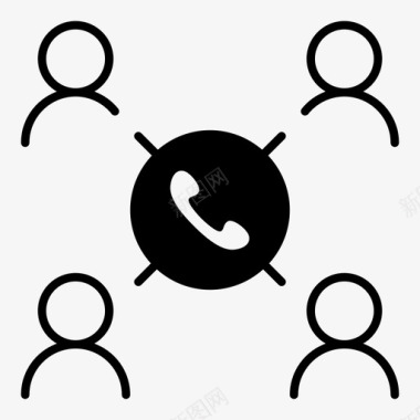 电话会议商务团体通话图标图标