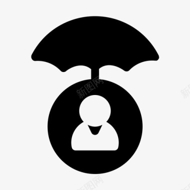 员工健康保险保障雨伞图标图标