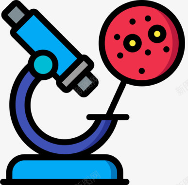 其他生物显微镜遗传学和生物工程5线颜色图标图标