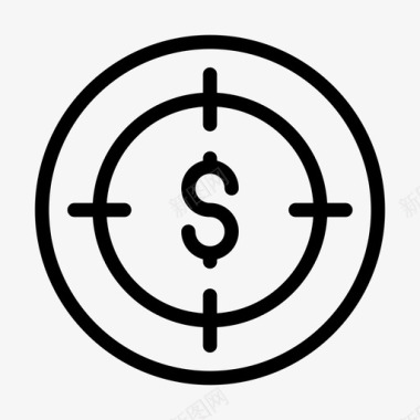 火焰美元图标目标美元焦点图标图标