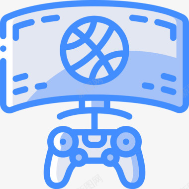 玩电脑游戏5蓝色图标图标
