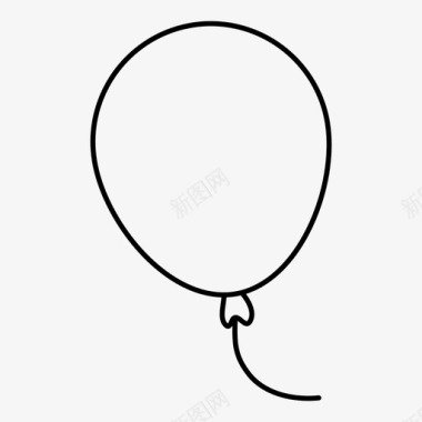 卡通生日气球气球生日庆祝图标图标