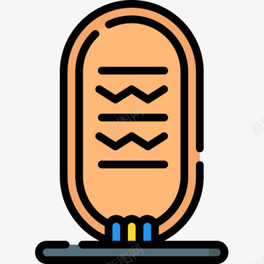 埃及方尖碑卡通埃及23线性颜色图标图标