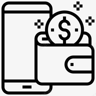 火焰数字1钱包数字金融图标图标