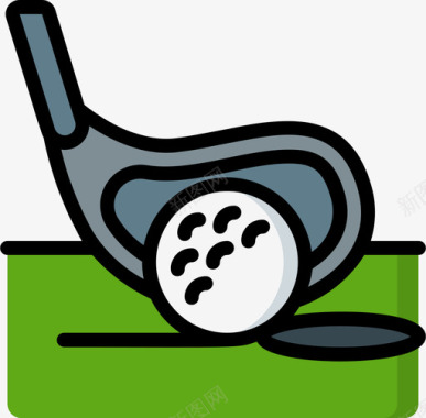 高尔夫高尔夫高尔夫1线性颜色图标图标