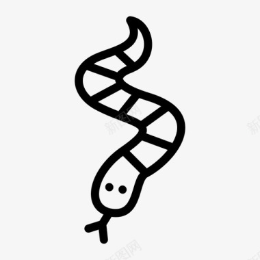 有条纹的蛇生物爬行动物图标图标
