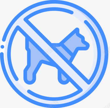 禁止携带宠物警告标志1蓝色图标图标