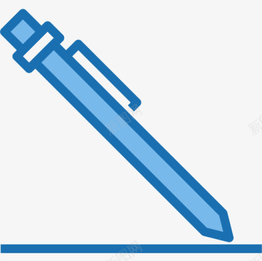 钢笔办公用品4蓝色图标图标