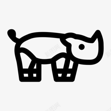 犀牛动物拉图标图标