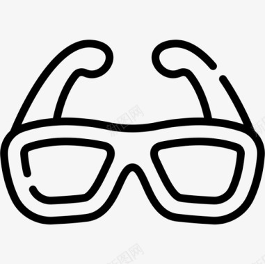 扁平化3D眼镜3d眼镜娱乐58线性图标图标