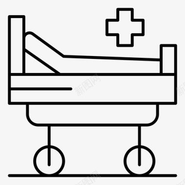 科技生物医疗床轮床医院图标图标