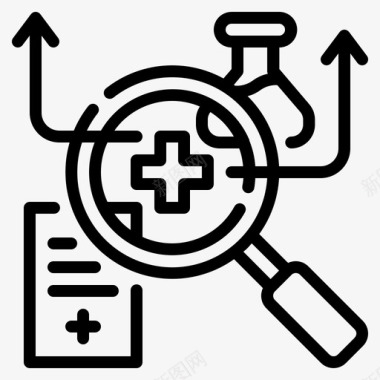 研究物质研究医学技术1线性图标图标