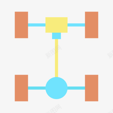 轮胎维修车轴车辆维修34扁平图标图标
