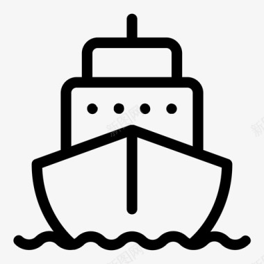 军舰船游船游艇图标图标