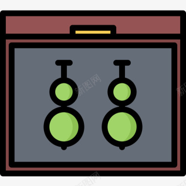 双耳环耳环珠宝16颜色图标图标