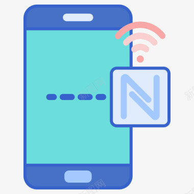 Nfc智能技术18线性颜色图标图标