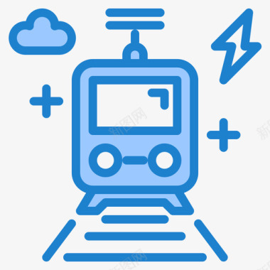 电动火车智能技术17蓝色图标图标