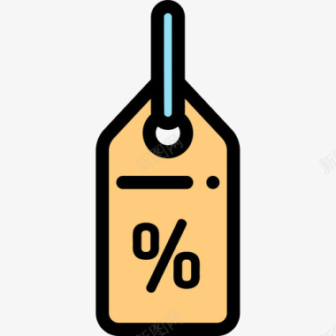 超市标签素材标签超市45线性颜色图标图标