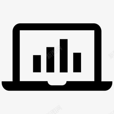 统计报表图标条形图笔记本电脑图标