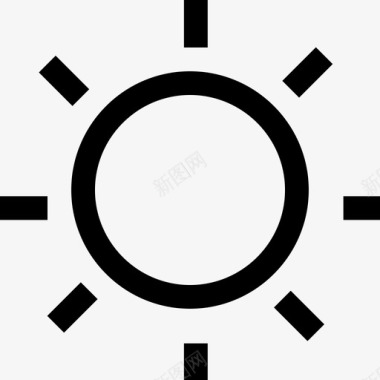 日光工具照片编辑线性图标图标