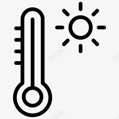 温度计温度高温温度计图标图标
