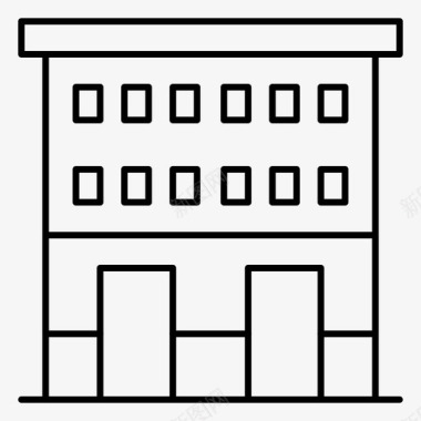 马路边店面背景建筑房屋零售图标图标