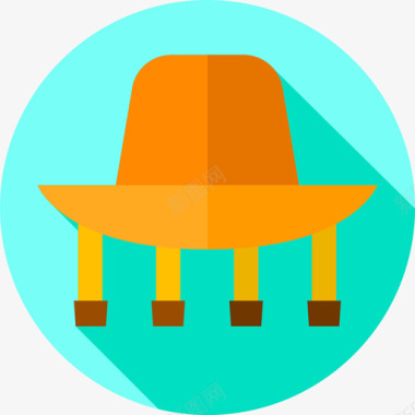 软木帽子澳大利亚日平顶图标图标