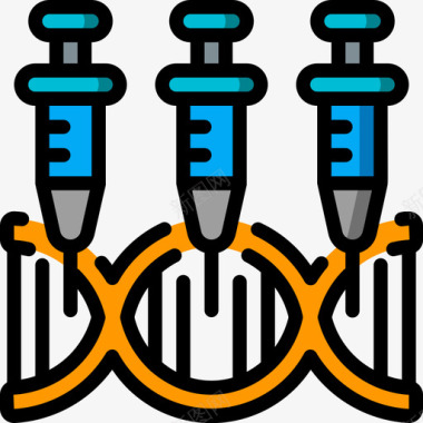 小生物Dna遗传学和生物工程5线性颜色图标图标