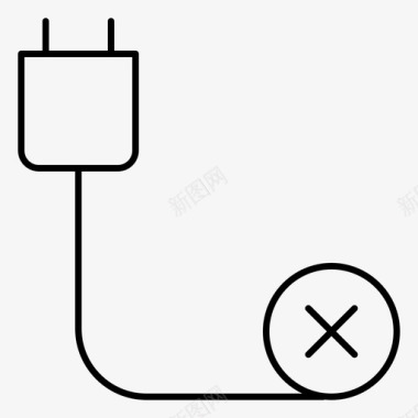 断开连接计算机电线设备图标图标