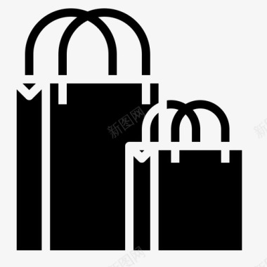 购物袋城市元素52填充图标图标