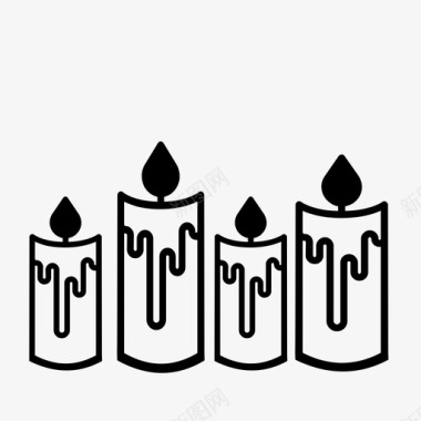 温泉蜡烛圣诞圣火图标图标