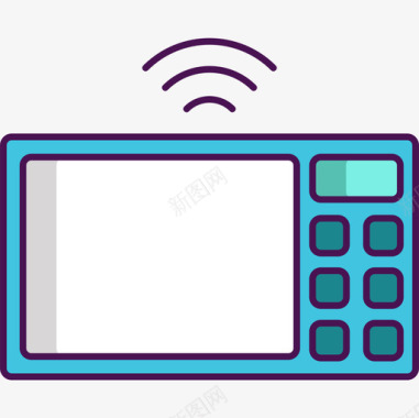 新微波炉微波炉技术69线性颜色图标图标