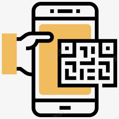 手机抖音app应用图标二维码智能手机应用程序5黄色阴影图标图标