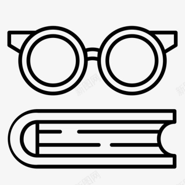 眼镜和书教育学校图标图标