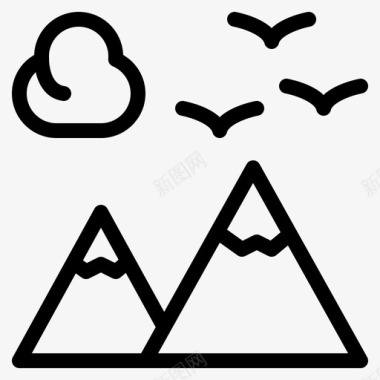 山自然风景图标图标