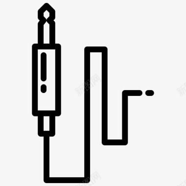 矢量连接器插孔连接器摇滚音乐线性图标图标