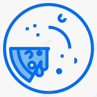 150披萨食物150蓝色图标图标