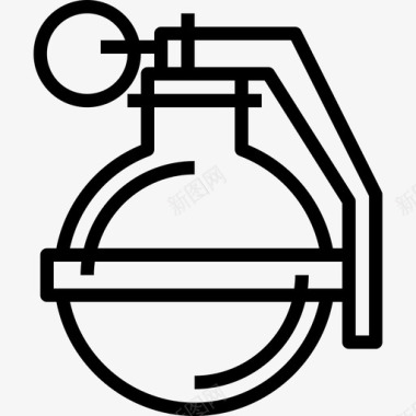 爆炸军事元素直线图标图标