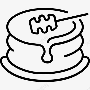 浇蜂蜜的蛋糕蜂蜜蛋糕面包食品图标图标
