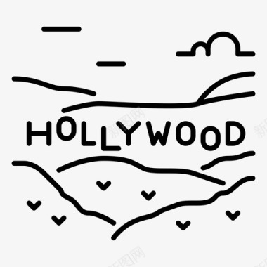 好莱坞标志美国地标图标图标