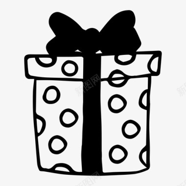 彩带礼品盒聚会礼物图标图标