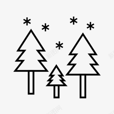 冬天的标志在树上下雪30个冬天图标图标