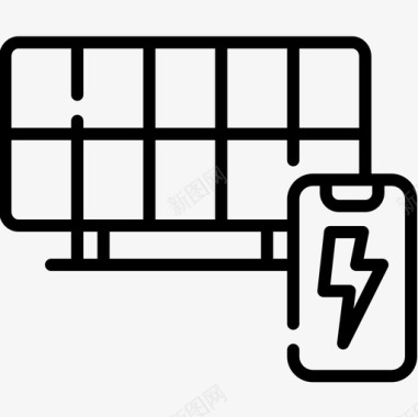 太阳能充电桩太阳能电池板domotics21线性图标图标