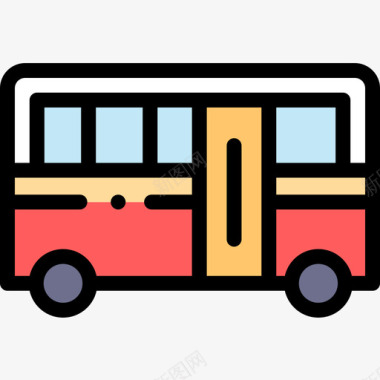 公共交通标识汽车公共交通20线性颜色图标图标