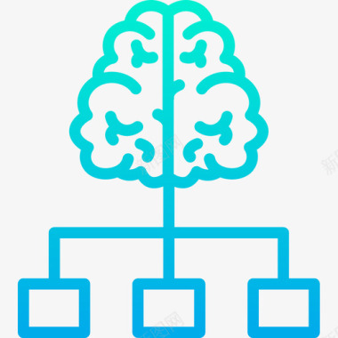 大脑矢量大脑人工智能40梯度图标图标