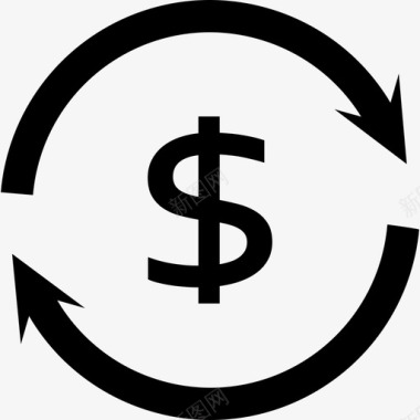 资金循环美元dollar图标
