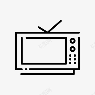 电视80年代经典直线图标图标