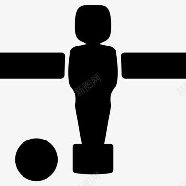 足球踢球剪影图标桌上足球人物守门员踢球者图标图标